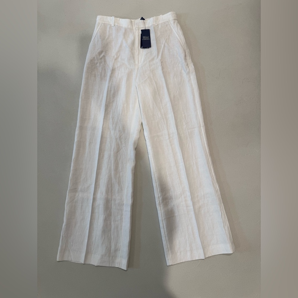 NWT Women’s Ralph Lauren White Linen Pants